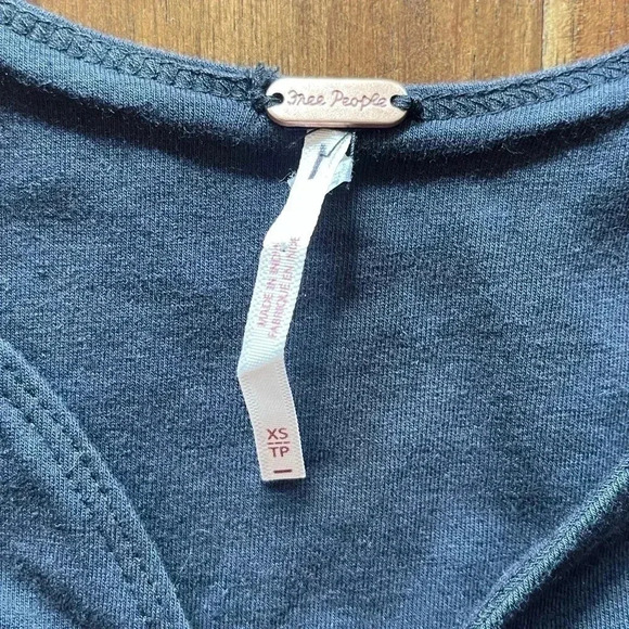 NWOT Free People big bow black cotton shirt - Picture 7 of 8